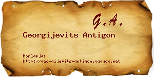 Georgijevits Antigon névjegykártya